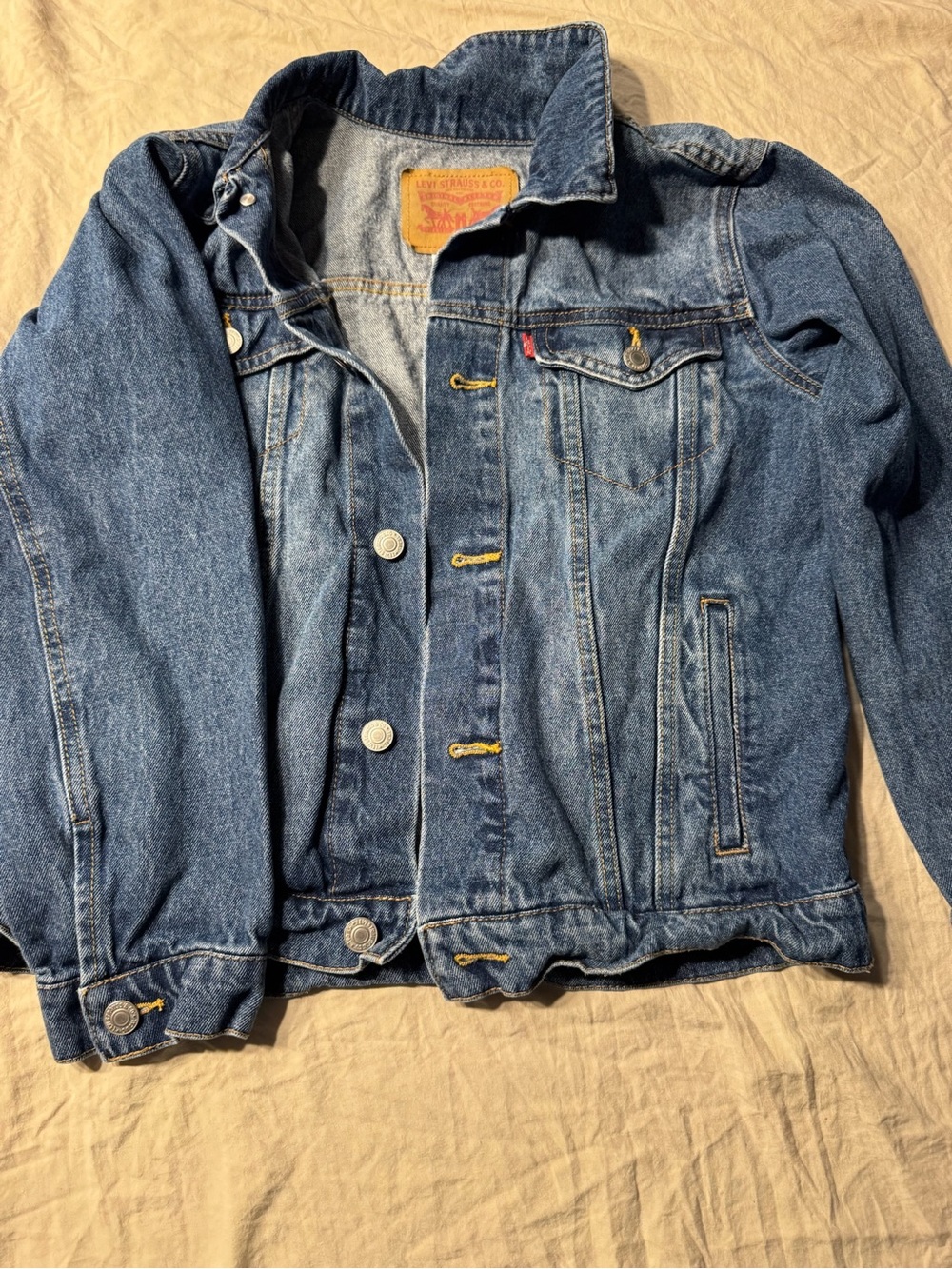 Levi’s Boys Denim Trucker Jacket Size M 10-12 Blue Jean Jacket